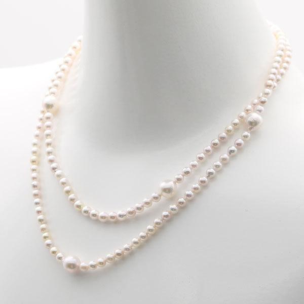 真珠 パール ロング ネックレス あこや真珠 パールネックレス 8.5mm 
