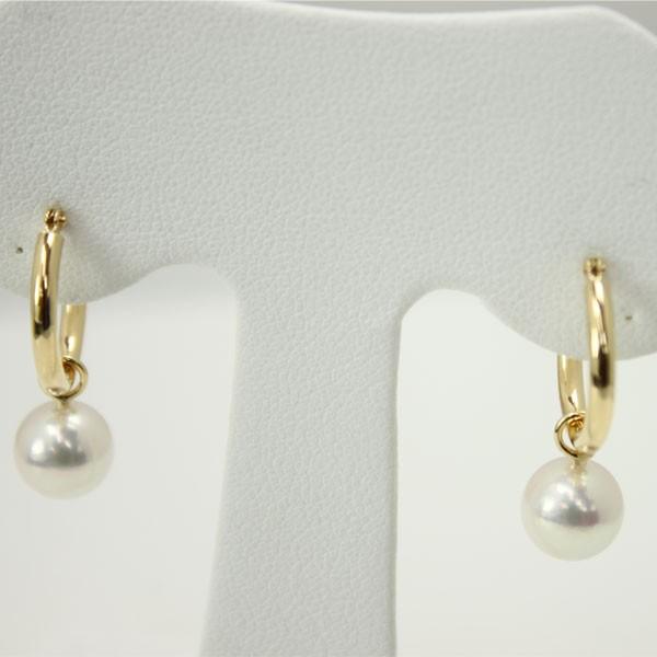 真珠 パール ピアス あこや真珠 パール ピアス フック フープ ロング  