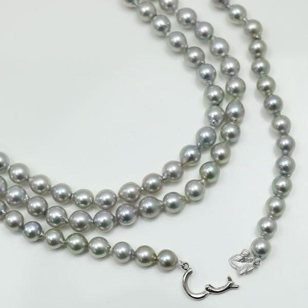 真珠 パール ロング ネックレス あこや真珠 パールネックレス 6.5mm