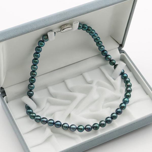 真珠 パール ネックレス あこや真珠 パールネックレス 8mm-8.5mm 黒 