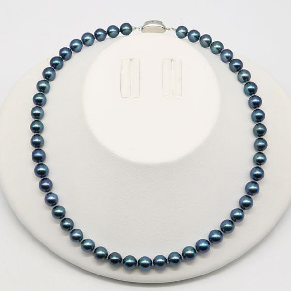 真珠 パール ネックレス あこや真珠 パールネックレス 8mm-8.5mm 黒