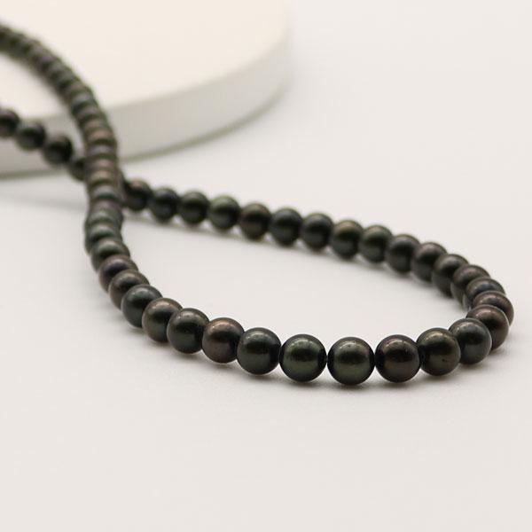 真珠 パール ネックレス あこや真珠 アコヤ本真珠 5mm-5.5mm 黒真珠