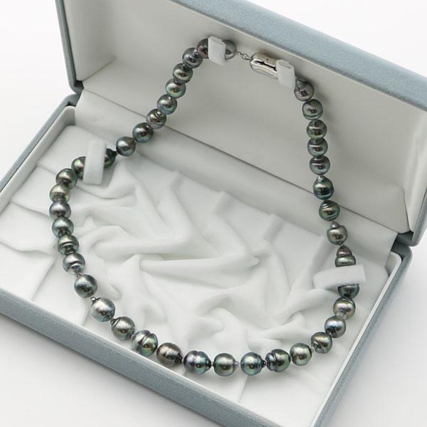真珠 パール ネックレス 黒蝶真珠 パールネックレス 8mm-10mm ブラック