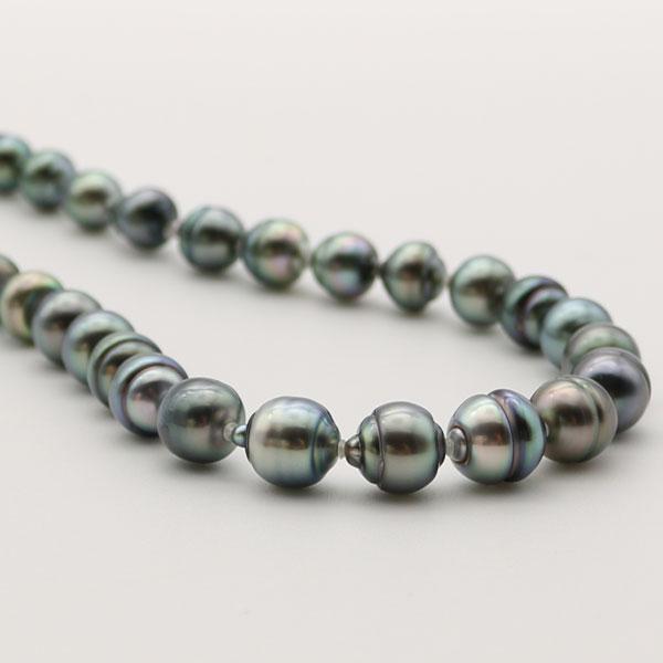 ☆南洋パール☆黒蝶真珠☆ブラックシェルパール10mm 46cm超重宝なお品 8 - 10mm 黒蝶真珠ネックレス | Moon Label - 大月真珠