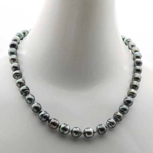 希少 双子パール 本真珠 ネックレス 10.4〜11.2㎜ ブラック系 M526 真珠 パール ネックレス 黒蝶真珠 パールネックレス 8mm-10mm