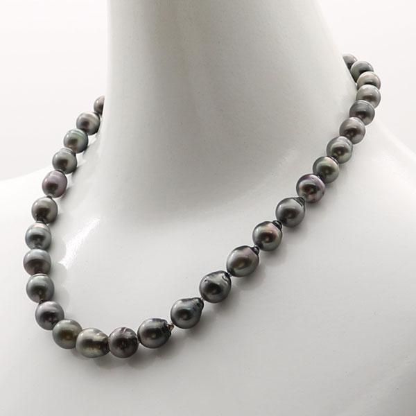 真珠 パール ネックレス 黒蝶真珠 パールネックレス 8mm-11mm 黒真珠  