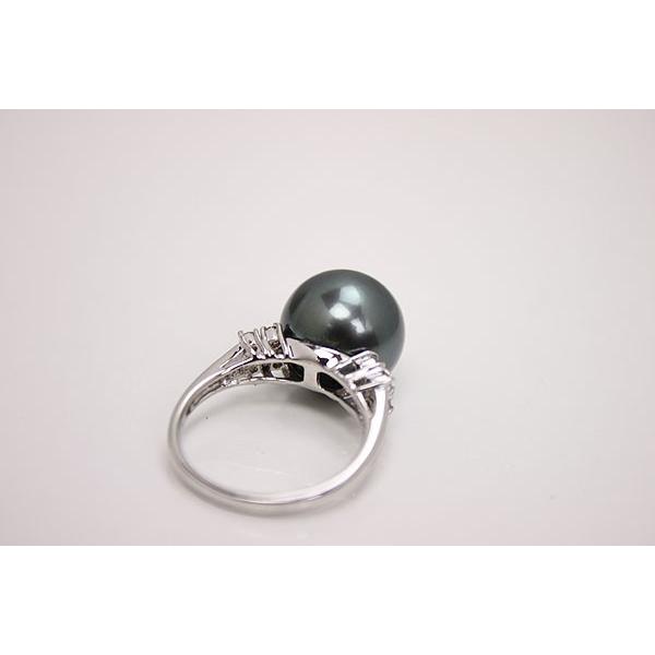 黒蝶真珠 パール 指輪 リング 黒真珠 12mm-13mmブラックカラー