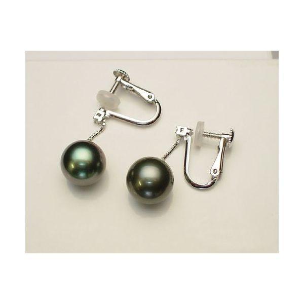 真珠 パール イヤリング 黒蝶真珠 タヒチパール 10mm ブラックグリーン ダイヤ 18金 ホワイトゴールド 6月誕生石 真珠 6月誕生石 M2153275146(19348円)