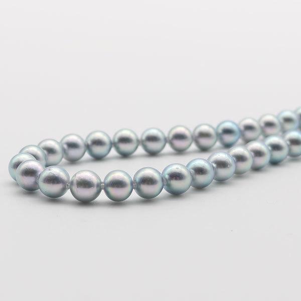 真珠 パール ネックレス あこや真珠 8mm-8.5mm ブルーグレー 真珠 パール ネックレス あこや真珠 8mm-8.5mm ブルーグレー