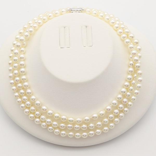 真珠 パール ロング ネックレス あこや真珠 7mm-7.5mm 120cm バロック