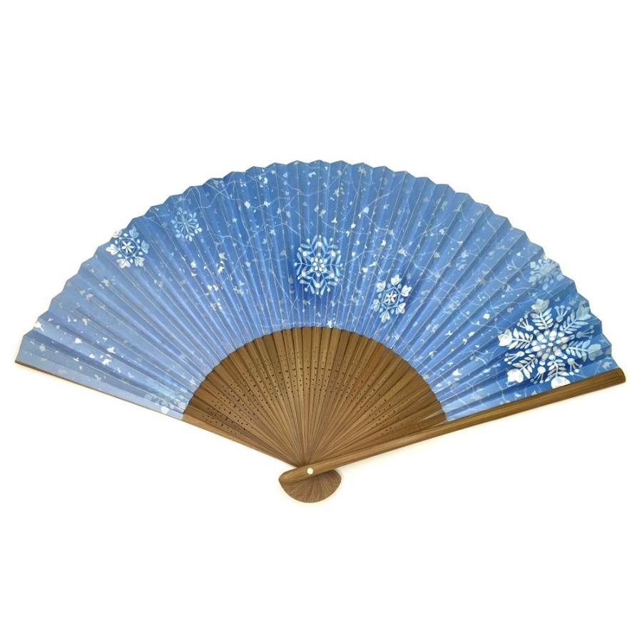 扇子 雪結晶 Yukigessho 7 5寸 35間 唐木 片面印刷 扇子箱入り Sagaretxe Net