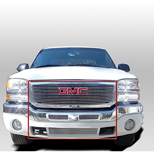 ZMAUTOPARTSメインアッパー+エアダム+バンパー下ビレットグリルコンボ20032006対応GMC Sierra 1500 2500
