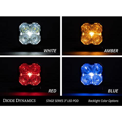 ノバク・ジョコビッチ Diode Dynamics Stage Series 3 in SAE/DOT White Pro LED Pod (1個) 、SAE/DOT Driving Pro with Amber Backlight