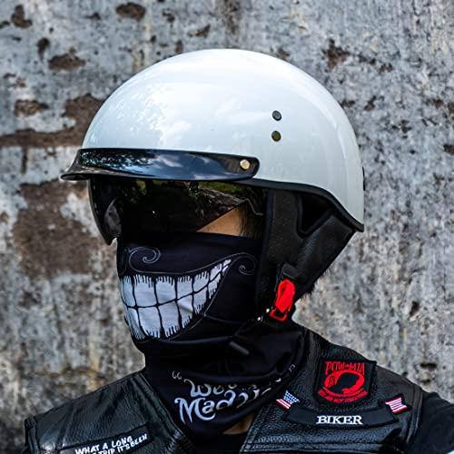 Myamisハーフヘルメットオートバイ男性成人ドット認定ファイバーグラスハーフシェルビンテージモーターサイクルヘルメットバイザー付光沢ホワイトMH 03黒、 Myamisハーフヘルメットオートバイ男性成人ドット認定ファイバーグラスハーフシェルビンテージモーターサイクルヘルメットバイザー付光沢ホワイトMH 03黒
