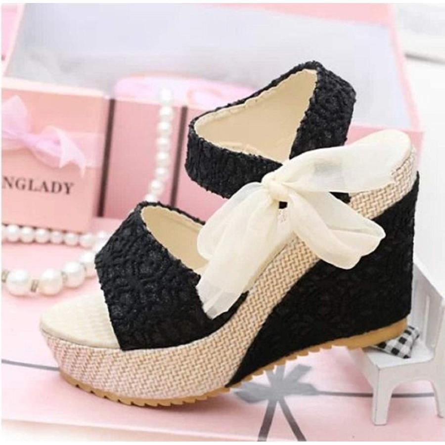 花柄ウェッジソールシューズ ホワイト 花柄ウェッジソールシューズ ホワイト