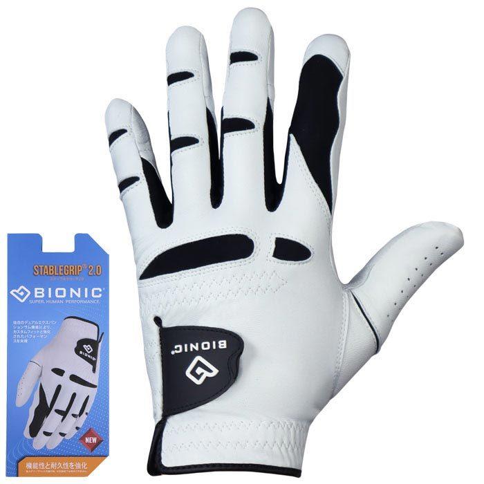 バイオニック BIONIC メンズ STABLEGRIP ステイブルグリップ ゴルフ グローブ GFN2 BIG180 WH ホワイト 有賀園