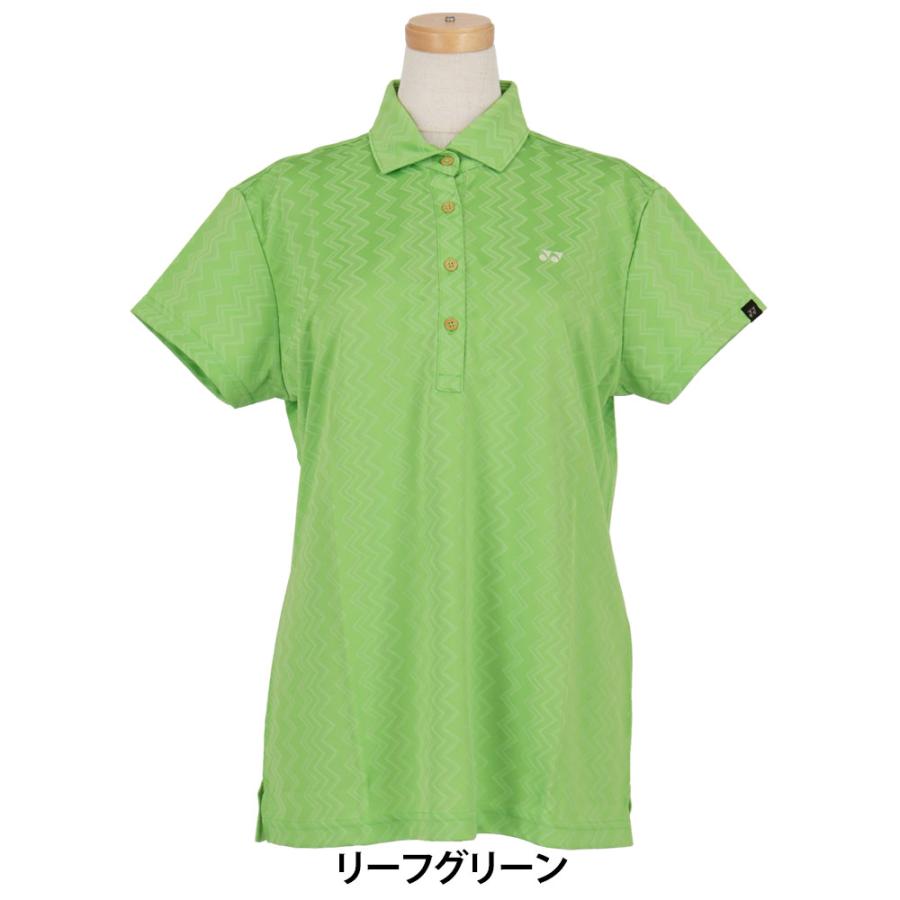 日本製YONEXヨネックス グラデーショングリーン総柄ポロシャツLサイズ YONEX（ヨネックス） セール♪ レディース 半袖 ポロシャツ GWS5130