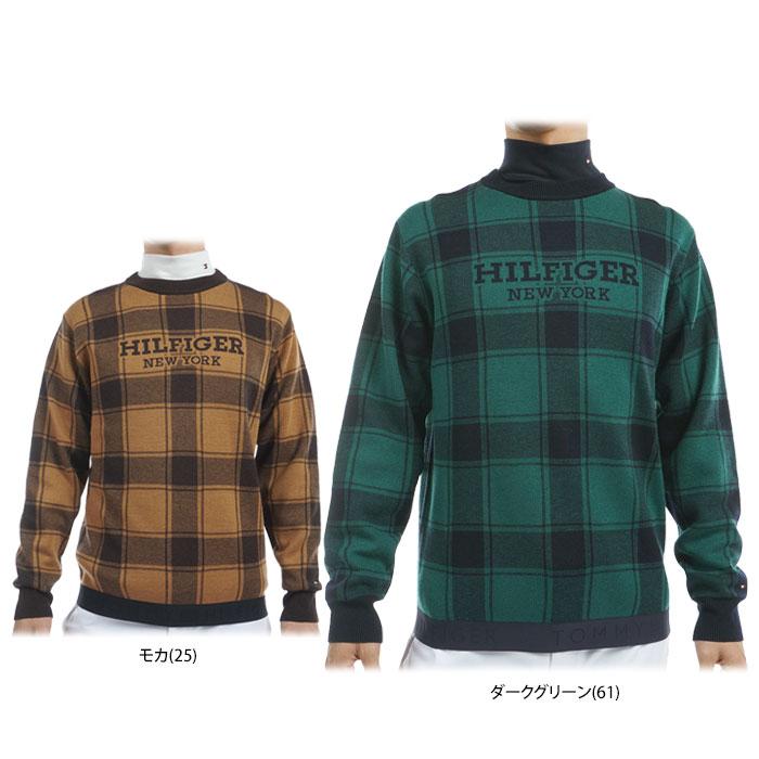 [30％OFF] トミー ヒルフィガー ゴルフ　メンズ ロゴジャガード バッファローチェック柄 長袖 クルーネック セーター THMA478 [2024年秋冬モデル] TOMMY HILFIGER（トミー・ヒルフィガー） セール♪ トミー