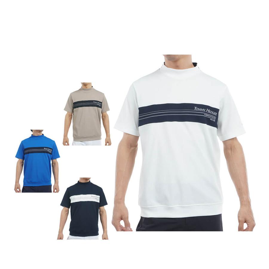 ゴルフウェア　トミー ヒルフィガー ゴルフ メンズ カラーブロック 半袖 モックネックシャツ THMA505 [2025年春夏モデル] TOMMY HILFIGER（トミー・ヒルフィガー） セール♪ トミー