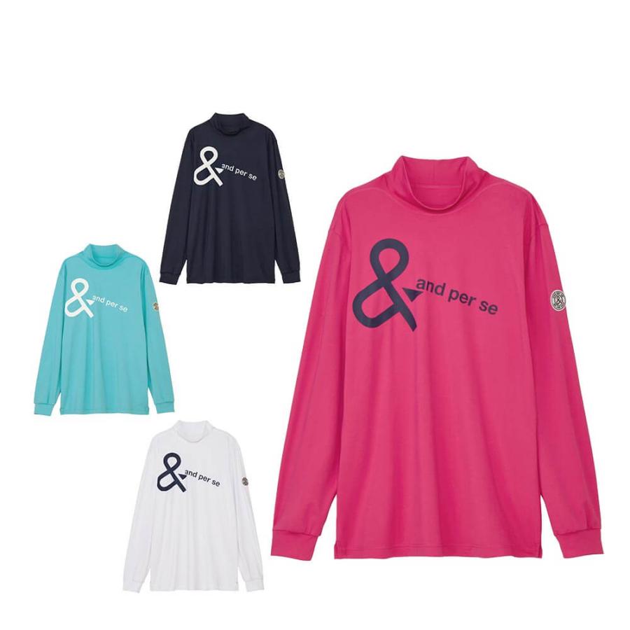 ゴルフウェア　アンパスィ メンズ ロゴプリント 長袖 モックネック シャツ AMF9225W2 [2025年秋冬モデル] [2025年モデル] 新作 アンパスィ メンズ ロゴプリント 長袖 モックネック シャツ