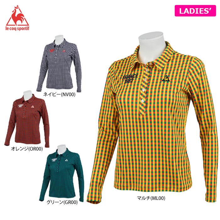 ルコック レディース チェック柄 ロゴ刺繍 長袖 賜物 ポロシャツ Qgwqjb02 ゴルフウェア秋冬モデル 有賀園ゴルフ 50 Off 特価 年モデル