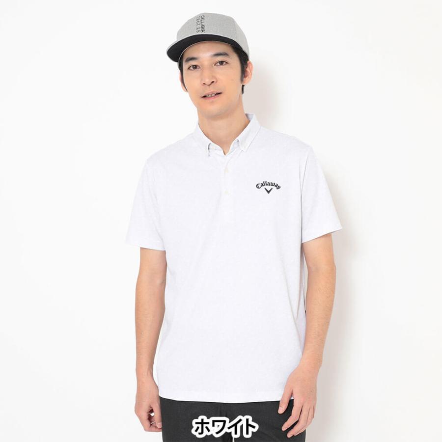 Clubhaus×Callawayコラボポロシャツ メンズMサイズ 白 Callaway（キャロウェイ） セール♪ 新作 メンズ -3℃裏クール 総柄