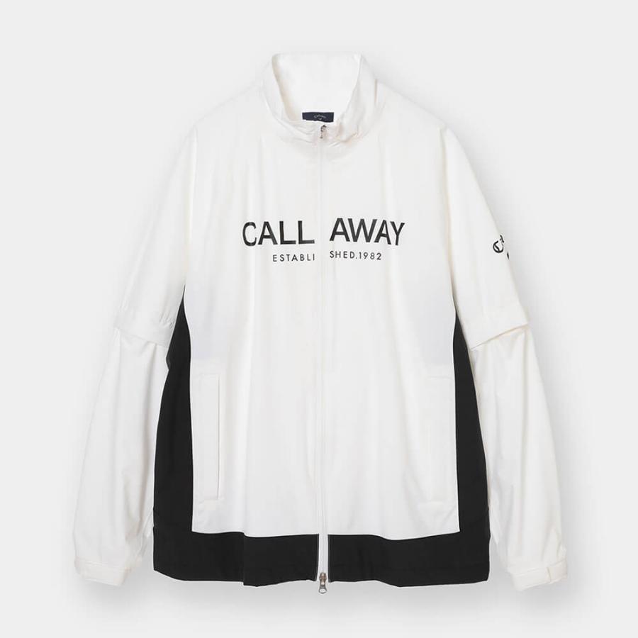 新品　Callaway 長袖　半袖　メンズ レインウェアセットアップ　ホワイト Callaway（キャロウェイ） 新作 メンズ セットアップ 2WAY ベンチ