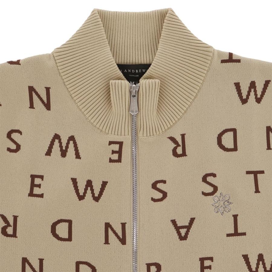 ゴルフウェア　セントアンドリュース メンズ ロゴジャガード 長袖 フルジップ ニット 042-5272053 [2025年秋冬モデル] St ANDREWS セール♪ セントアンドリュース メンズ ロゴジャガード