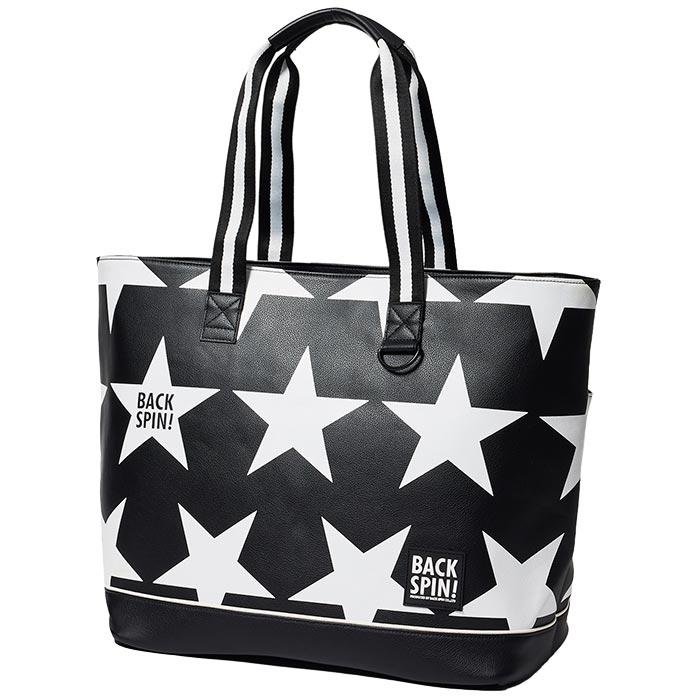バックスピンゴルフ スター トートバッグ BSBD01B309 BK/WH ブラック/ホワイト [2024年モデル] 2024年モデル バックスピンゴルフ スター トートバッグ BSBD01B309 BK