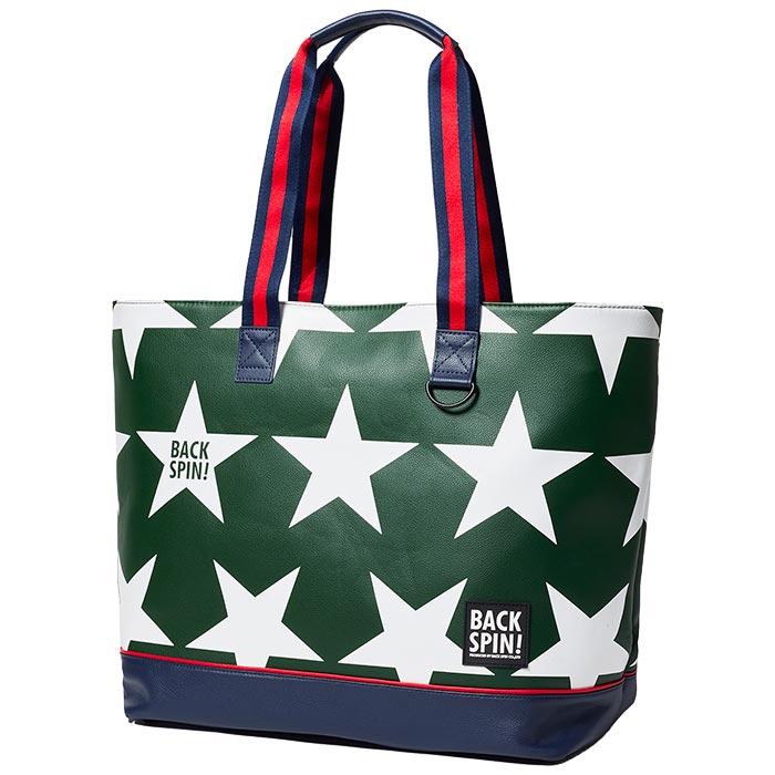 バックスピンゴルフ スター トートバッグ BSBD01B309 GR/WH グリーン/ホワイト [2024年モデル] 2024年モデル バックスピンゴルフ スター トートバッグ BSBD01B309 GR