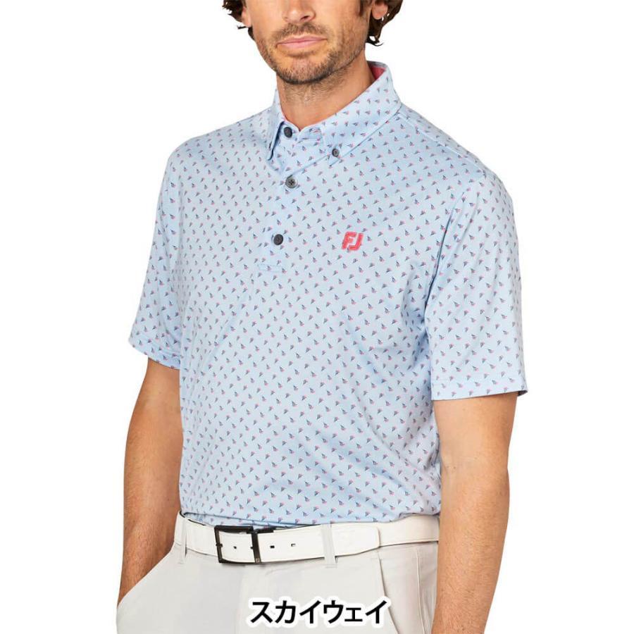 FootJoy（フットジョイ） 送料無料 メンズ つぼみ柄 半袖 ボタンダウン