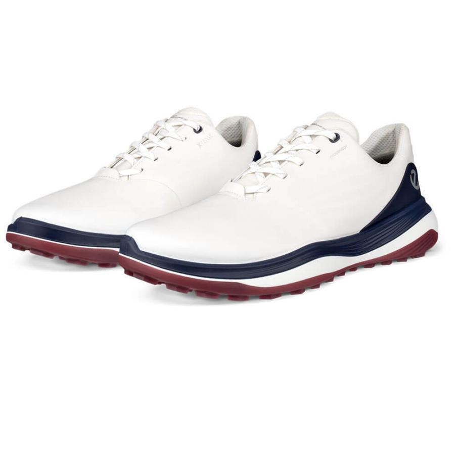 【美品】Ecco ゴルフシューズ ホワイト/レッド　24センチ ecco（エコー） 送料無料 2025年モデル メンズ LT1 エルティーワン