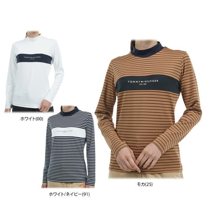 [30％OFF] トミー ヒルフィガー ゴルフ　レディース 胸ボーダー UVケア 長袖 モックネックシャツ THLA461 [2024年秋冬モデル] TOMMY HILFIGER（トミー・ヒルフィガー） 送料無料 トミー