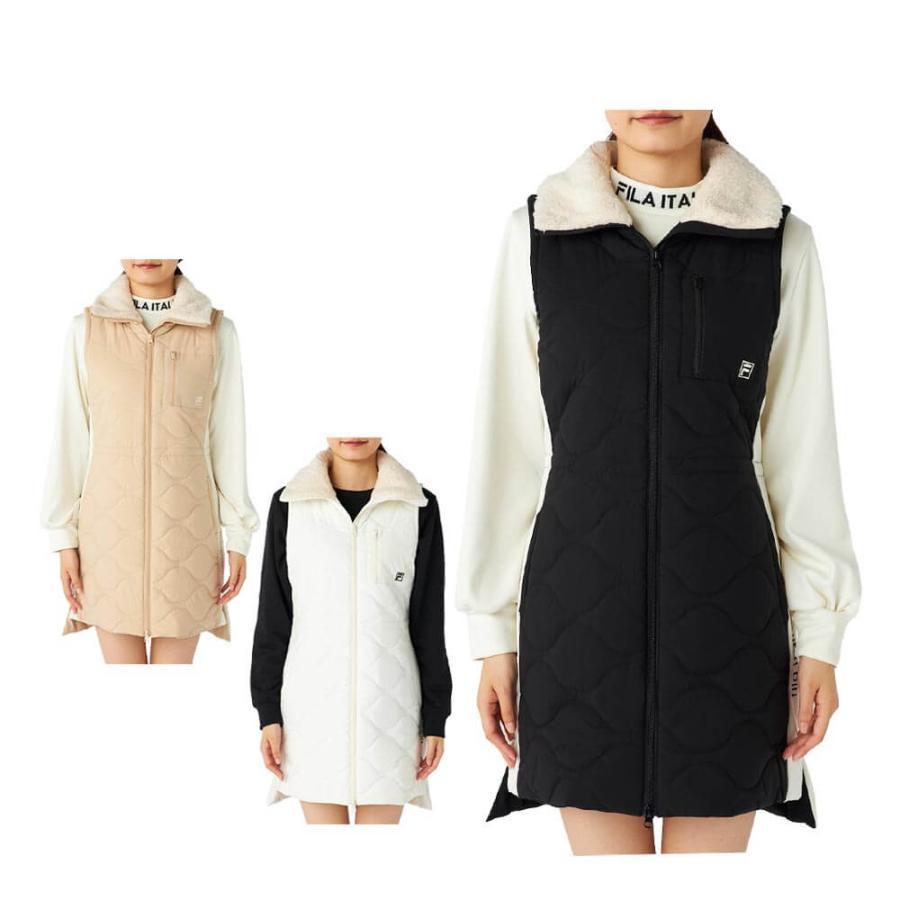 ゴルフウェア　フィラ レディース 中綿 ノースリーブ フルジップ ワンピース 795-403 [2025年秋冬モデル] FILA（フィラ） 送料無料 レディース 中綿 ノースリーブ フルジップ
