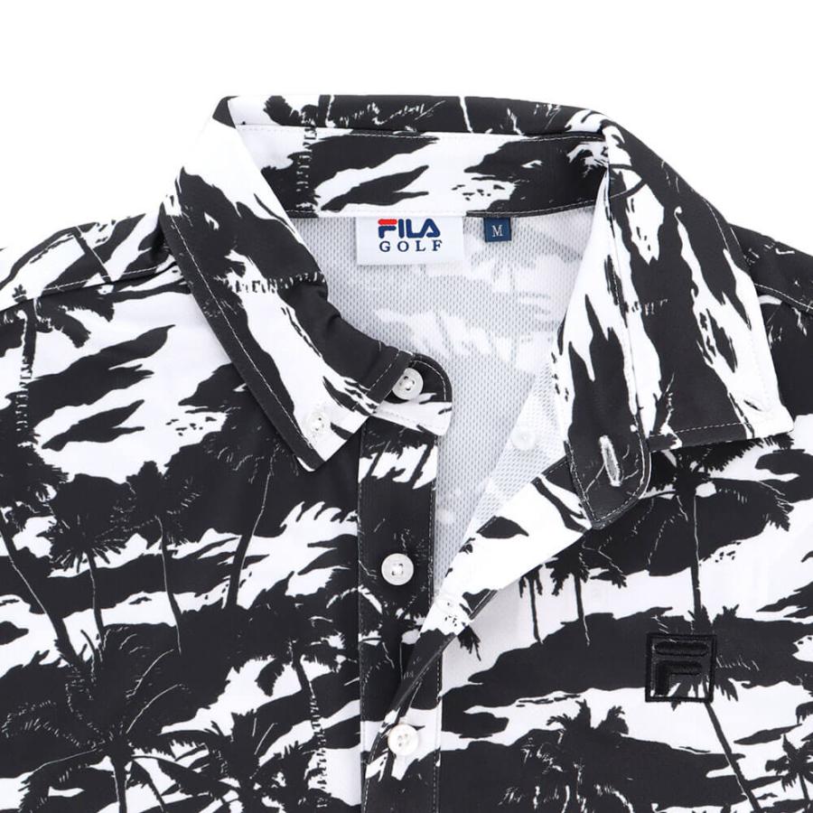 FILA（フィラ） メンズ カモフラージュ柄 半袖 ボタンダウン