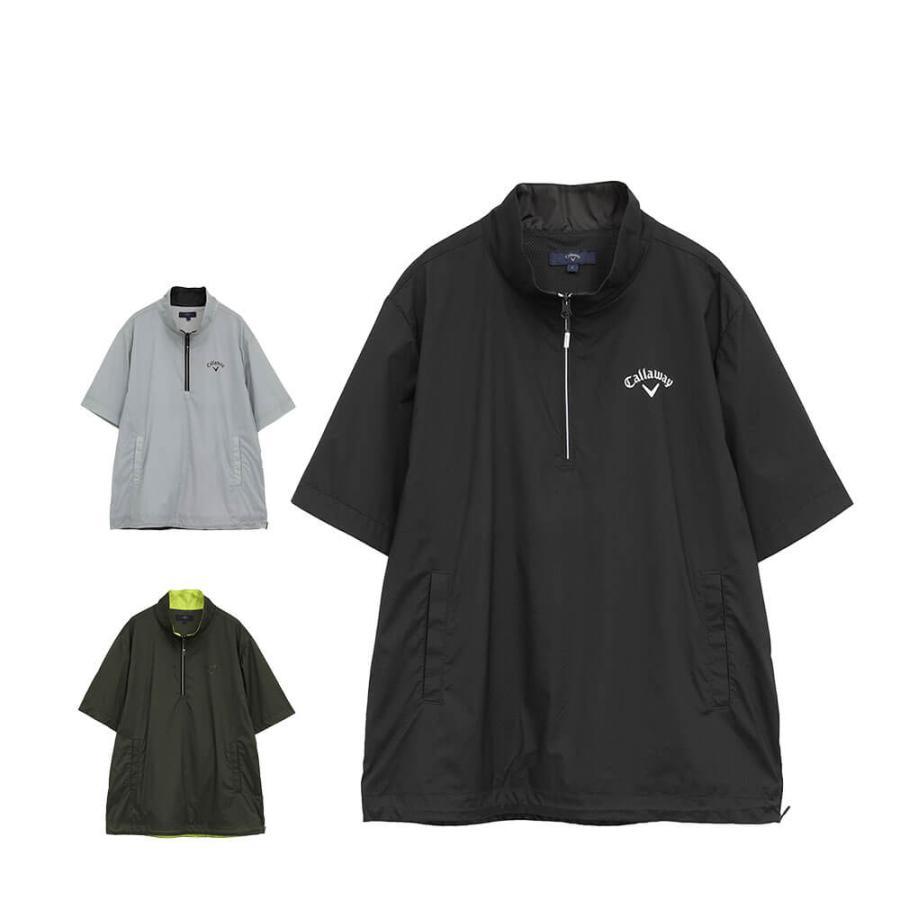 ✨Callaway ストレッチミニリップハーフジップブルゾン Mサイズ　ブラック Callaway（キャロウェイ） 送料無料 メンズ ストレッチ ミニリップ