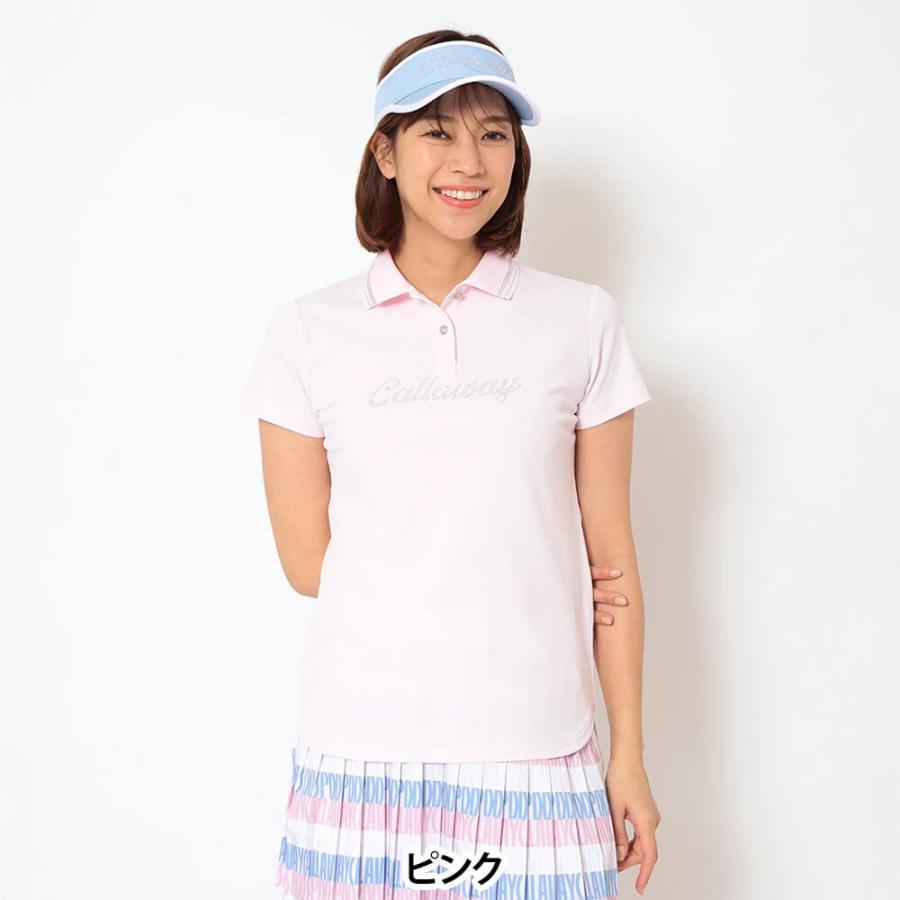 バーバリー ゴルフ ノバチェック 半袖ポロシャツ レディース　LLサイズ Callaway（キャロウェイ） 送料無料 レディース 鹿の子 半袖