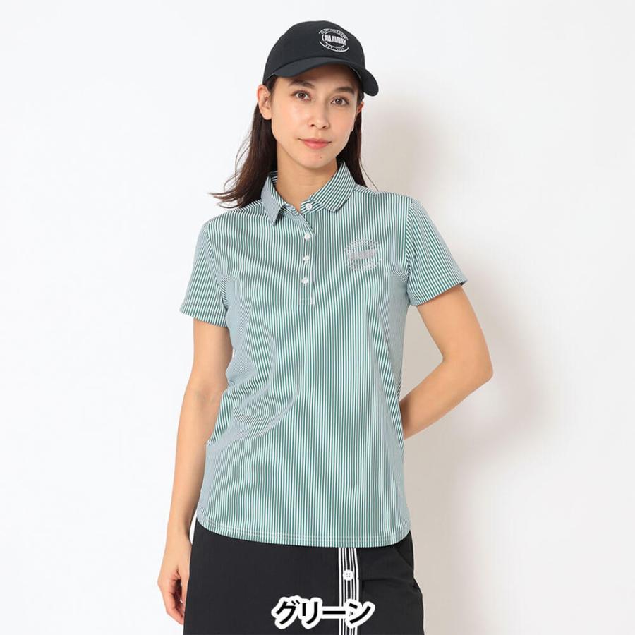 大人気のCallaway 水色 ストライプ ポロシャツ Callaway（キャロウェイ） 送料無料 レディース ストライプ ジャカード