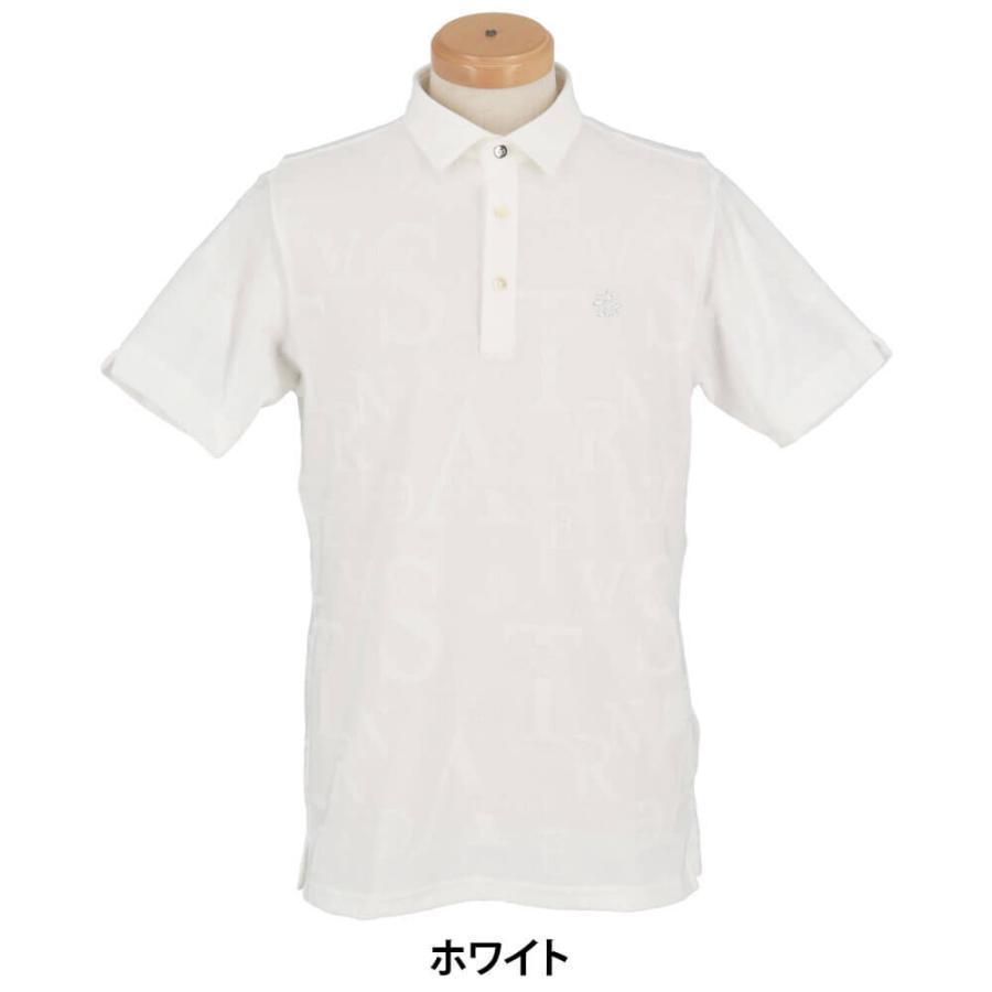 セントアンドリュース メンズ Ｌ ロゴ総柄 ホワイト ポロシャツ パンツ　ゴルフ St ANDREWS 送料無料 セントアンドリュース メンズ コンセプト柄 ロゴ