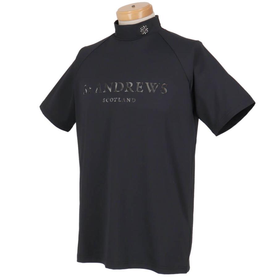 セント・アンドリュース　St ANDREWS半袖モックネック　ブラックM St ANDREWS 送料無料 セントアンドリュース メンズ ベア天竺 半袖