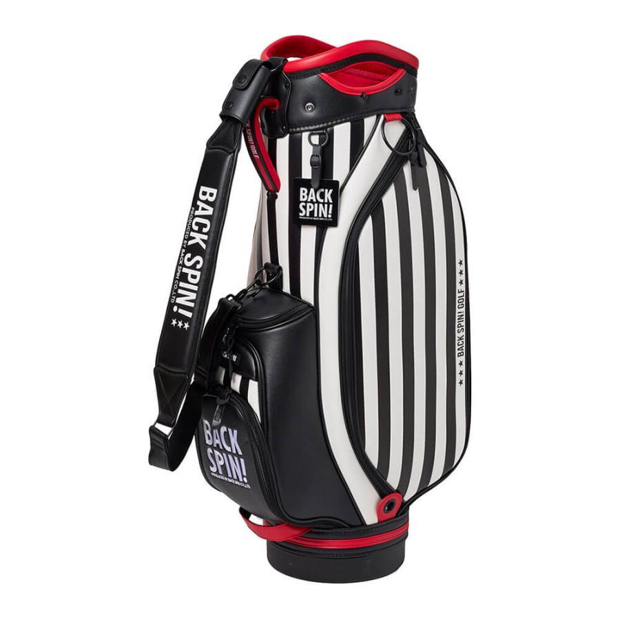 送料無料 2025 バックスピンゴルフ ストライプ キャディバッグ