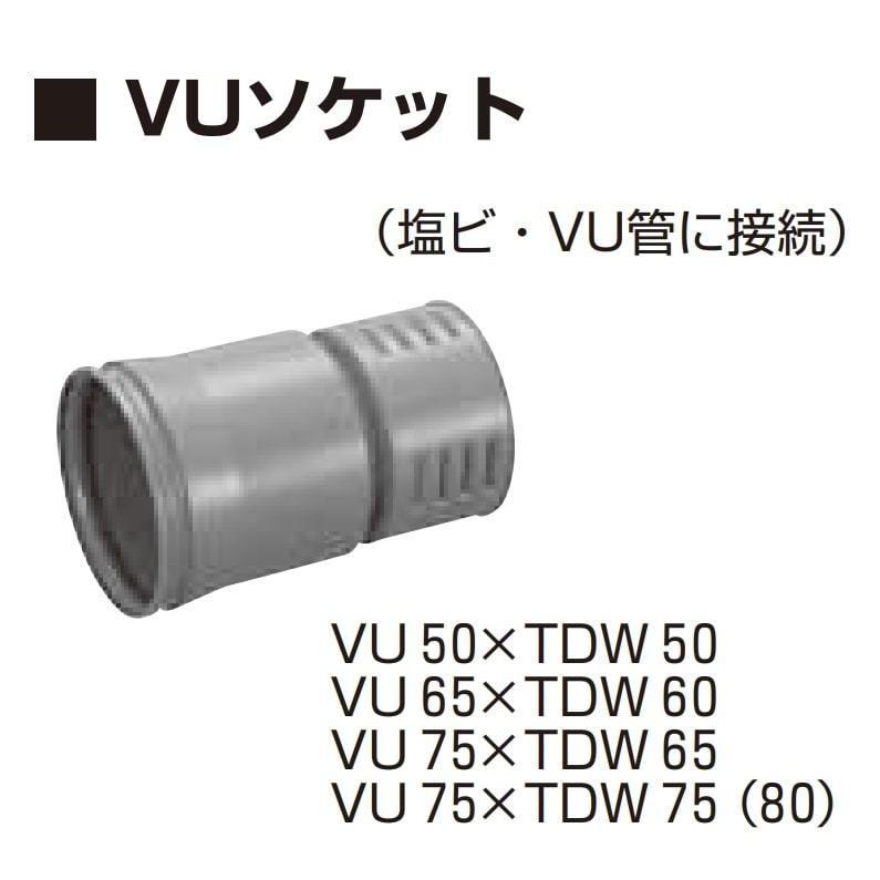 デンカ(株) トヨドレンダブル管用VUソケット TDW-60 (60用) VU65×TDW60