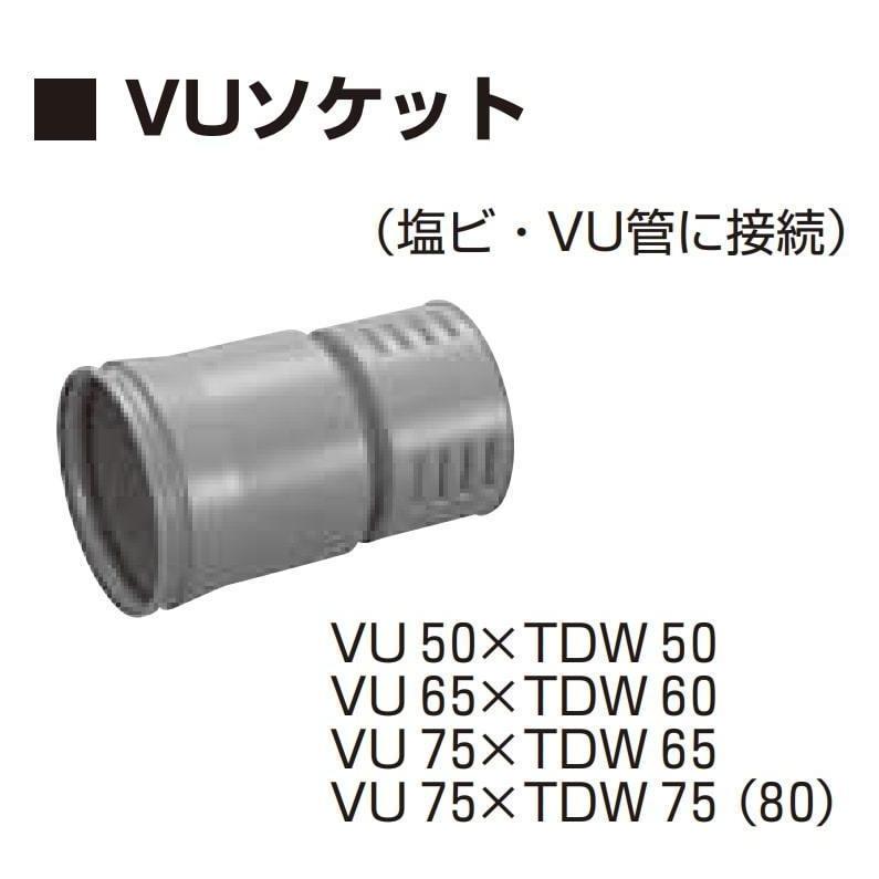 デンカ(株) トヨドレンダブル管用VUソケット TDW-75 (75用) VU75×TDW75