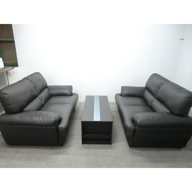 応接3点セット / ブラウン 【中古】 幅：2680 奥行：1600 高さ：870 