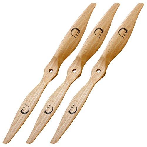 XOAR PJN 12?X 4?( 3個) Electric RC飛行機プロペラ。3?- Pack 12インチ2ブレードWood Prop for電動モーター