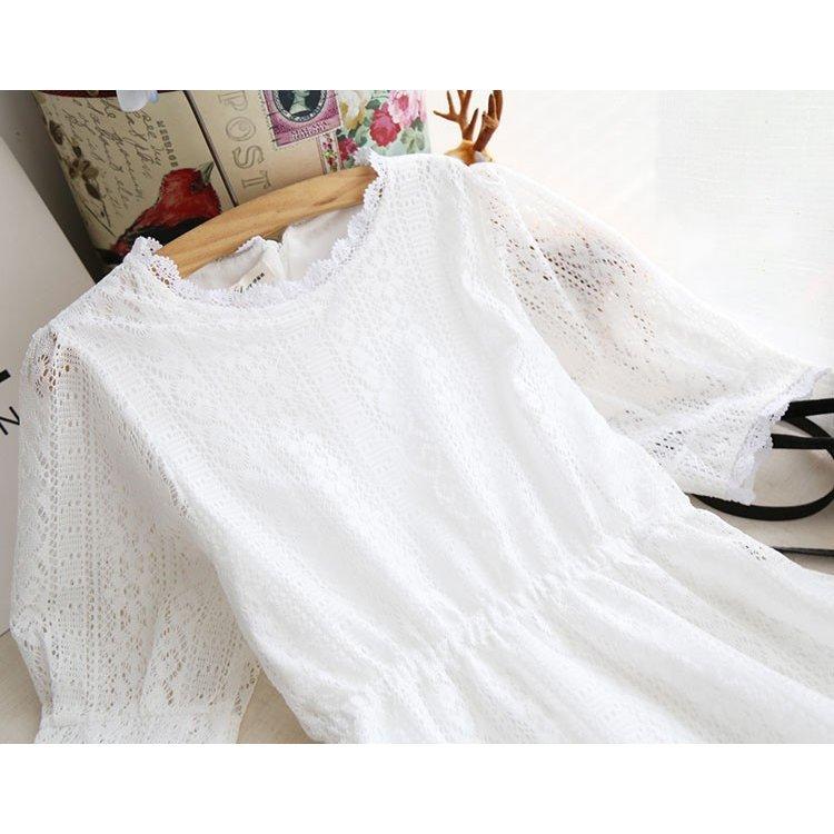 年末のプロモーション特価 夏ワンピース 白レース レディース ホワイト 白ワンピース マキシワンピース 夏 レディース ワンピース デート ロング丈 ワンピース 膝丈 韓国風 ワンピース サイズ S Www Shadowshallow It