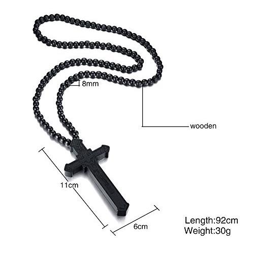 Mealguet Jewelry 木製 大きな木製ビーズ 宗教的 カトリック十字架 ロザリオクロスペンダントネックレス メンズ 初聖体拝領ギフト 祈り S 1217 Arika 通販 Yahoo ショッピング