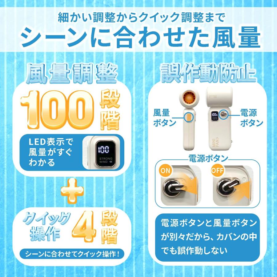 限定価格 5台! ハンディハイスピードファン ハンディクーラー 強力送風  長時間 100段階調整 レトロ ミニマル 2WAY ブロワー  暑さ対策 熱中症対策 CRW-HSF-WH |  | 04