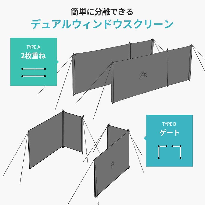 KZM カズミ アウトドア 風よけ 大型 デュアルウィンドウスクリーン 風除け 風よけ 防風 焚火 キャンプ スクリーン タープ 陣幕 軽量 釣り レジャー キャンプ |  | 08