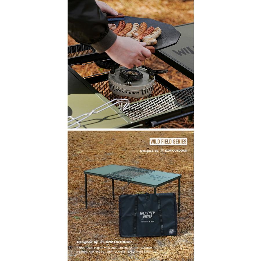 KZM OUTDOOR  アウトドア ワイルドフィールド 3折りたたみBBQテーブル コンパクト 収納袋 オリーブカーキ 便利 イベント 夏 フェス レジャー テーブル k23t3u07 |  | 14